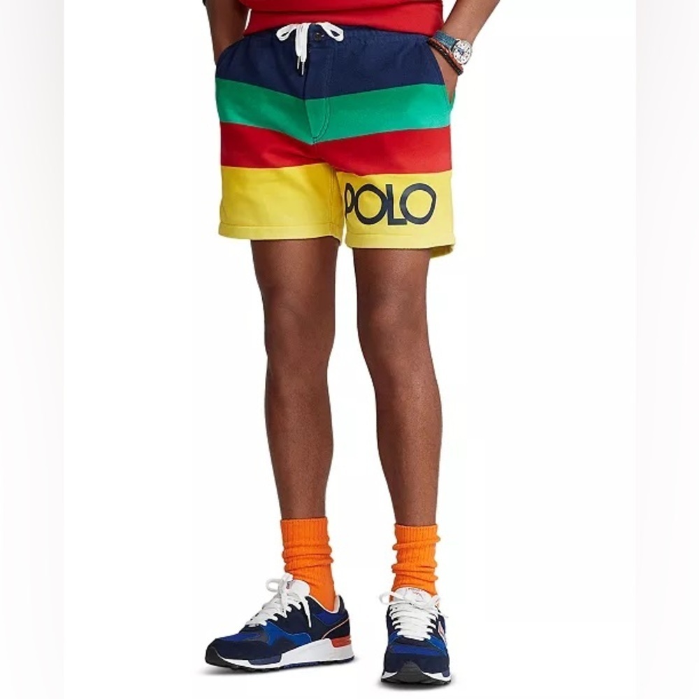POLO RALPH LAUREN 6-INCH STRIPED FLEECE SHORTS